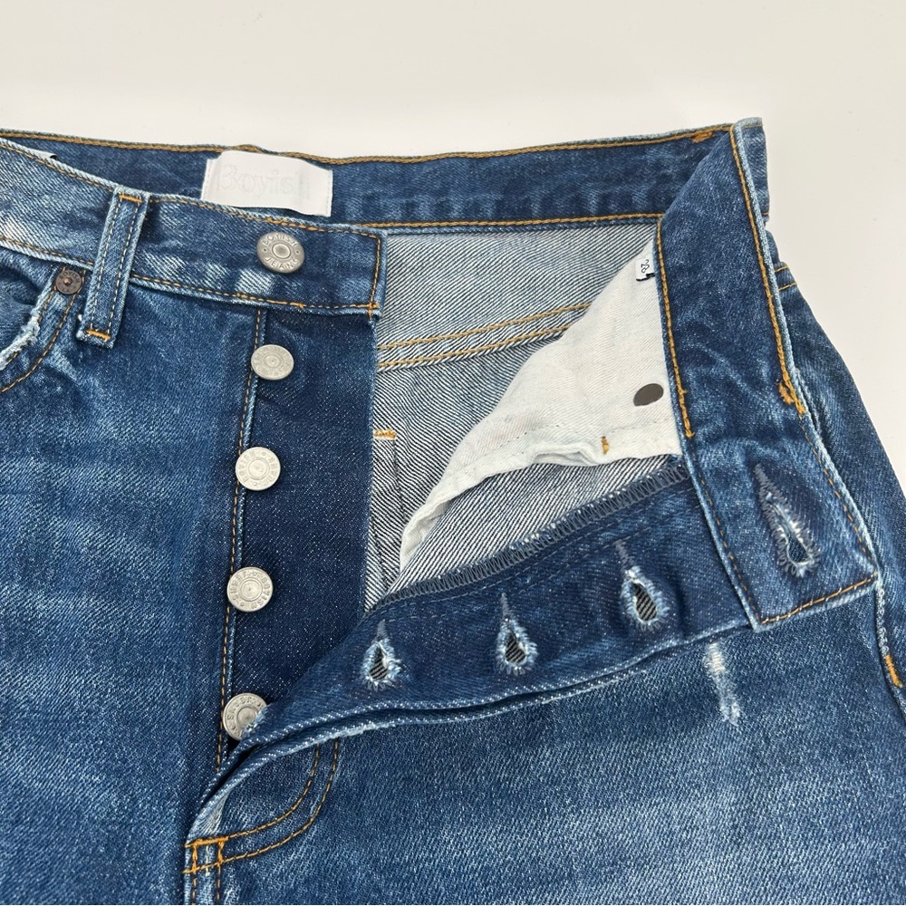 Boyish Billy Jeans in Mame Wash Heavily Distressed Button Fly Women’s Size 28 - Picture 13 of 16